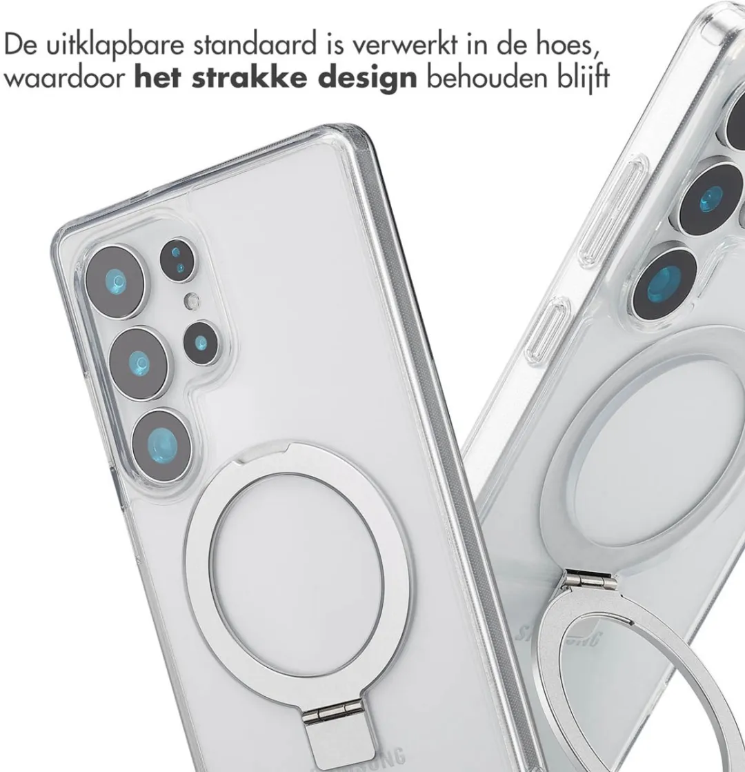 Accezz Hoesje Samsung Galaxy S25 Ultra Magnetische Ring - Transparant
