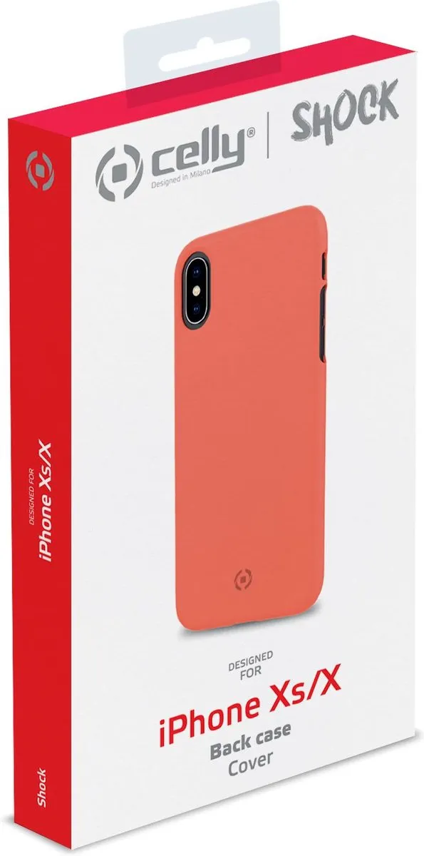 Celly Shock Back Cover iPhone X/Xs SHOCK900OR - Oranje - afbeelding 6 van 6