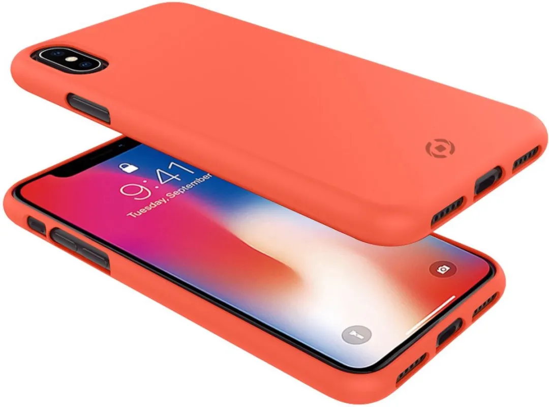 Celly Shock Back Cover iPhone X/Xs SHOCK900OR - Oranje