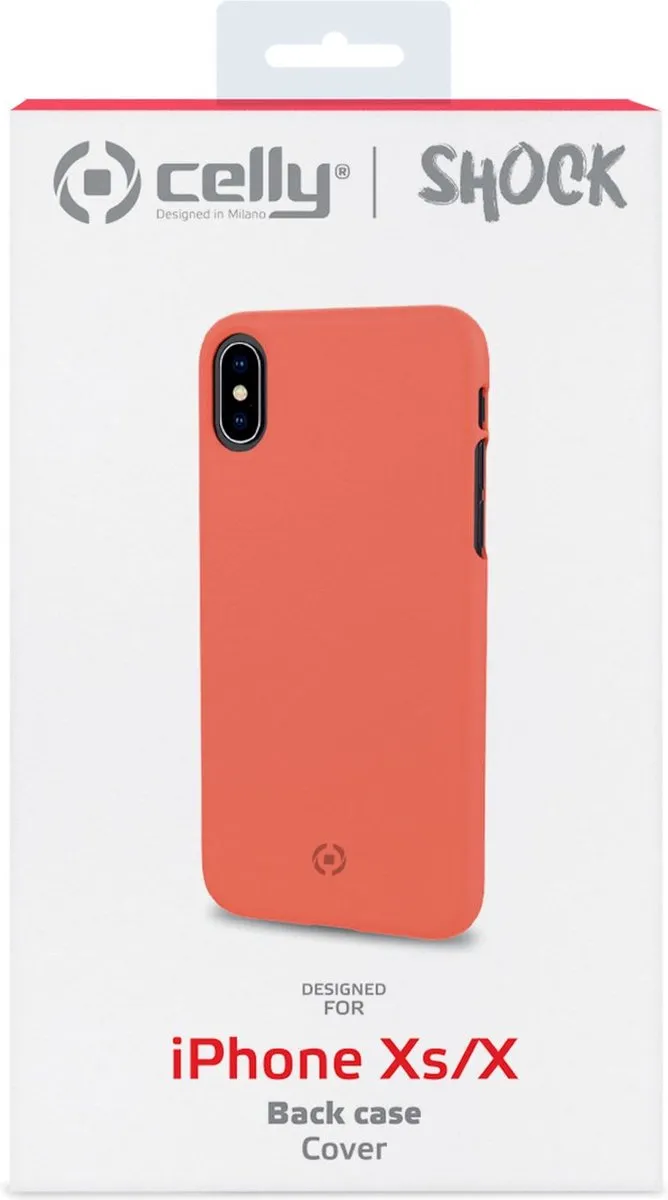 Celly Shock Back Cover iPhone X/Xs SHOCK900OR - Oranje