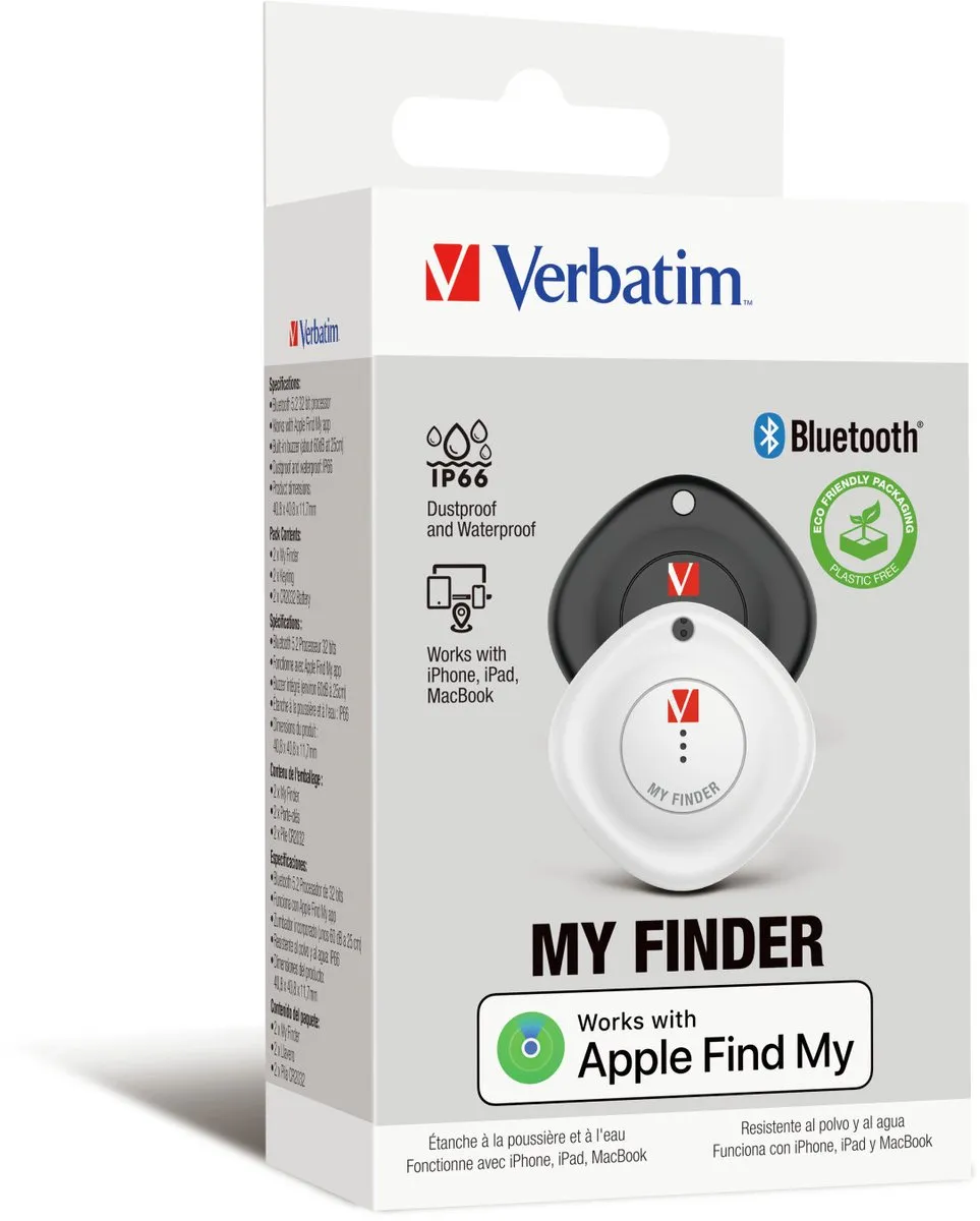 Verbatim My Finder Bluetooth Artikelzoeker - 2 Stuks - Zwart/Wit - afbeelding 6 van 6