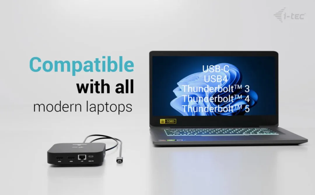 I-tec C31DUALHDMIDPD100 USB-C Docking Station - 2x HDMI 4x USB-A 2x USB-C 100W - Zwart