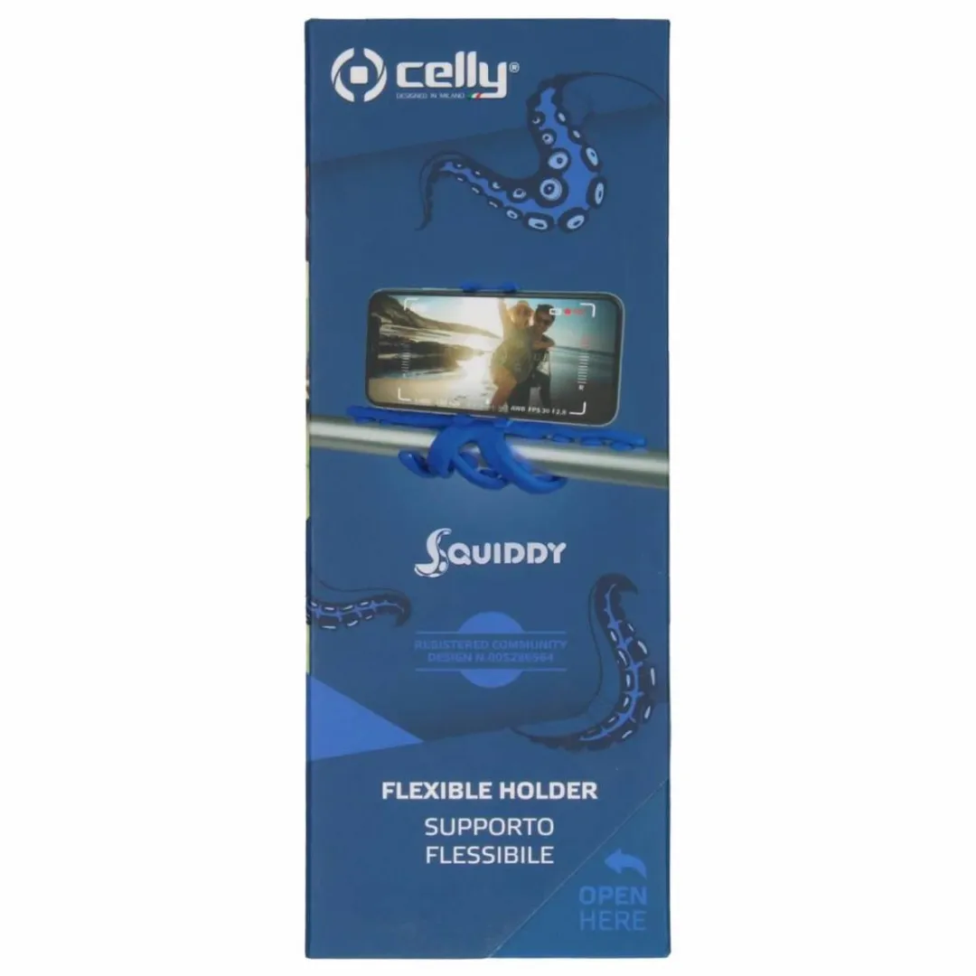Celly Blauwe Squiddy Flexible Smartphonehouder - Blauw