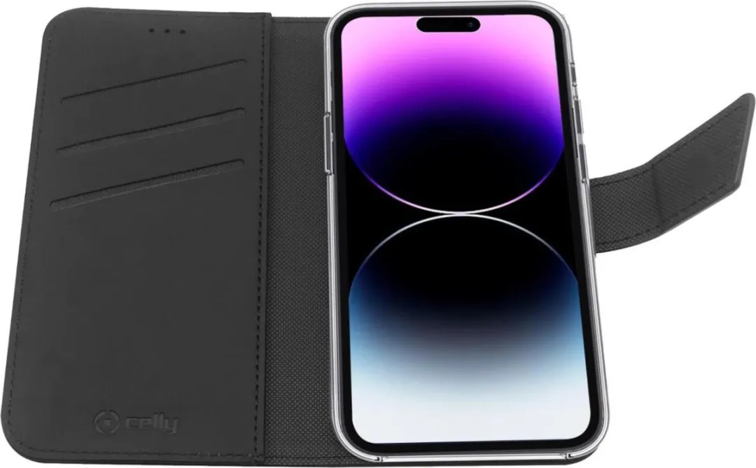 Celly Wally Bookcase Hoesje WALLY1027 - iPhone 14 Pro Max - Zwart