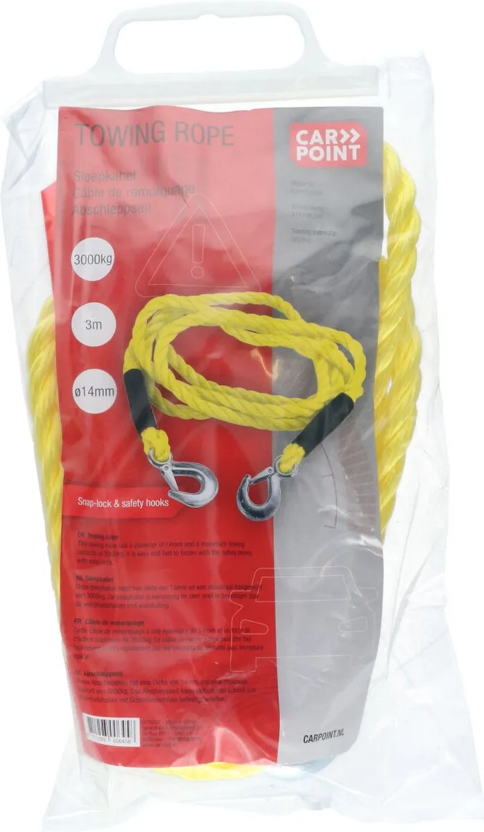 Carpoint Sleepkabel 3m 14mm 3000kg - Geel