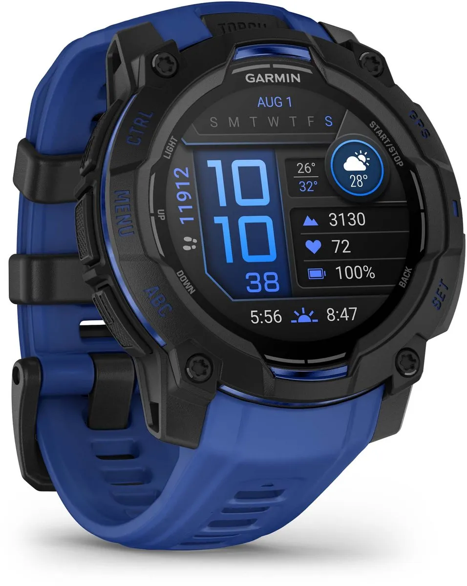 Garmin Instinct 3- Smartwatch - 45mm - AMOLED - Zwart & Blauw - Limited Edition