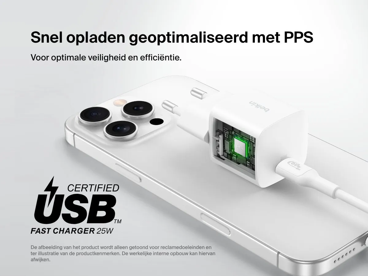 Belkin WCA012KQWH USB-C Wandlader 25W - Zwart