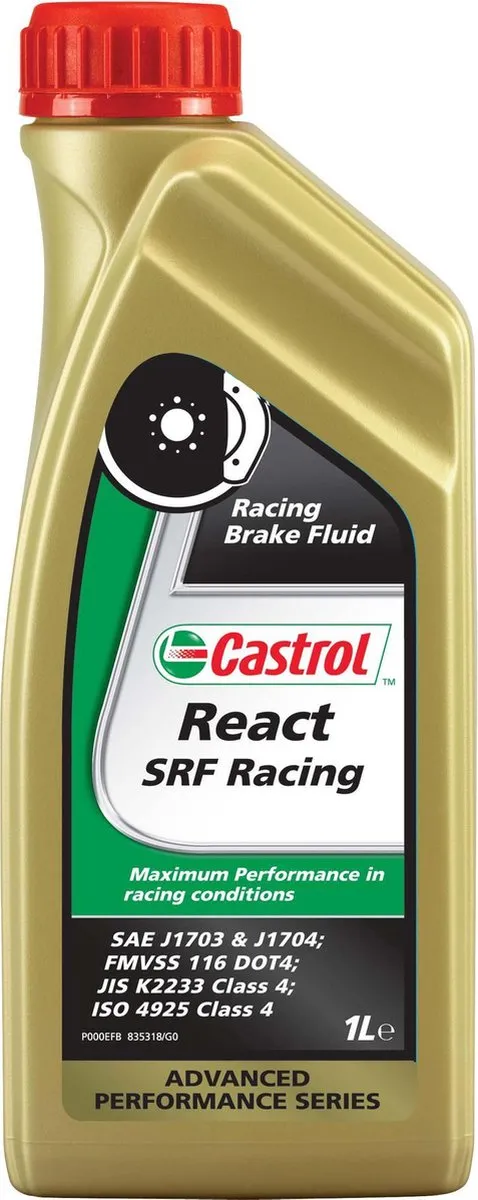 Castrol React SRF Racing DOT 4 Remvloeistof 1L