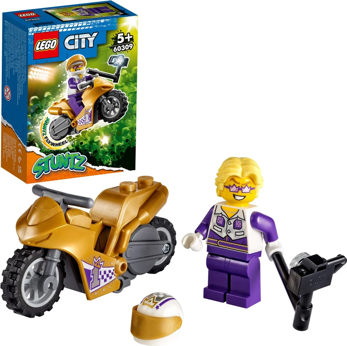 LEGO City Stuntz Selfie Stuntmotor 60309 - 14 Stukken