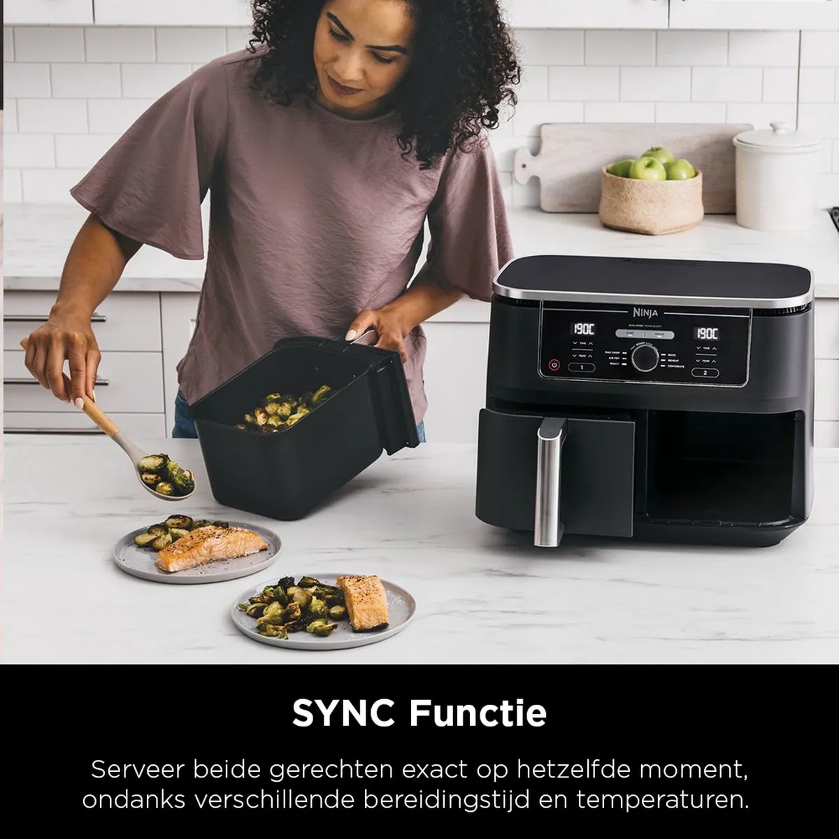 Ninja AF400EU Dubbele Airfryer XXL - 9,5L - Dual Zone - Zwart