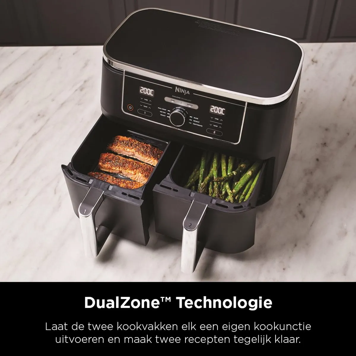 Ninja AF400EU Dubbele Airfryer XXL - 9,5L - Dual Zone - Zwart