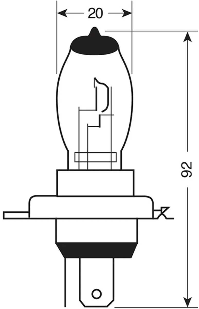 Lampa 12V Xenium Race H4 Halogeenlamp 60/55W - Set van 2 - Blauw