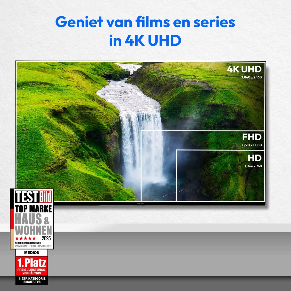 Medion 50" TV 4K MD 850400 - Smart TV - Zwart