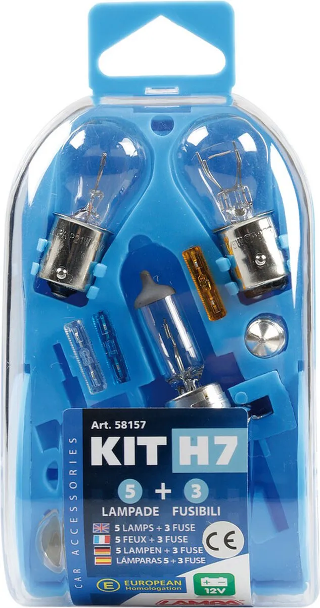 Lampa Reservelampenset 12V - 8-delig H7 Halogeen - Wit