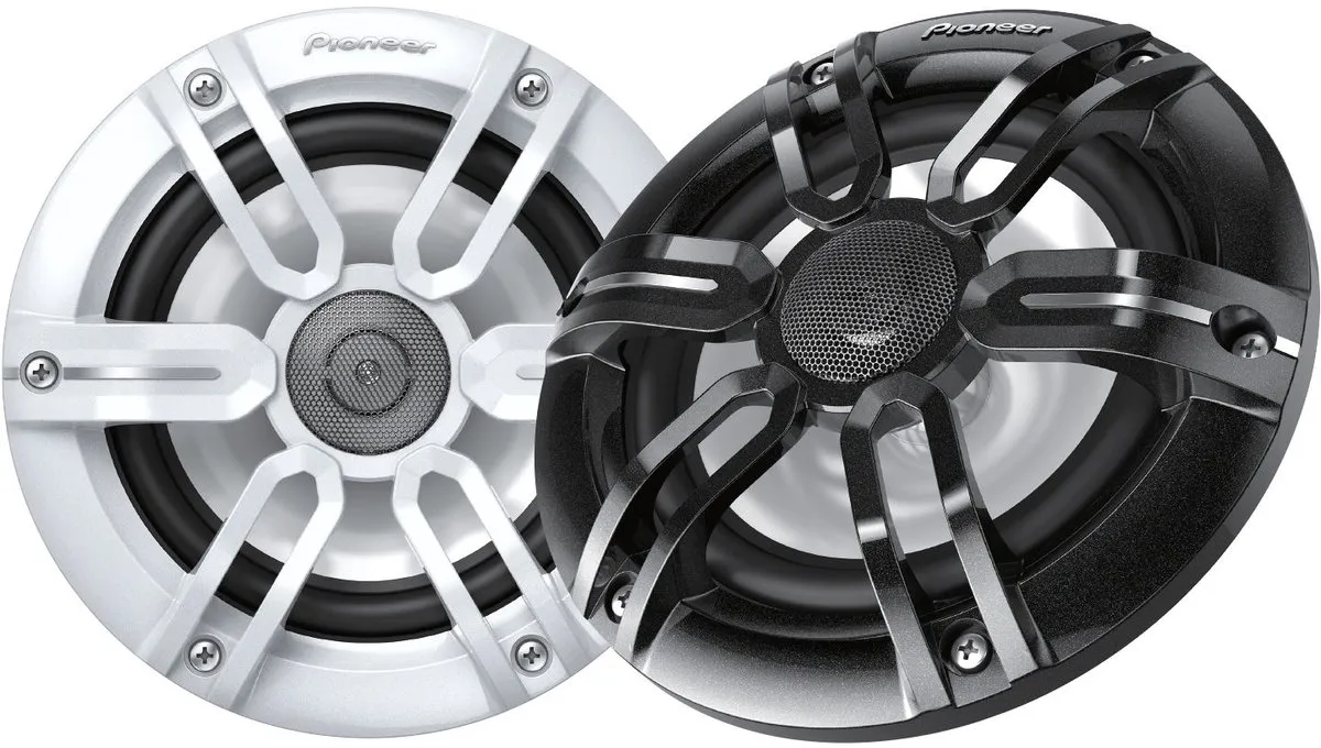 Pioneer TS-ME650FS – 16,5 cm marine autospeakers – 2-weg luidsprekerset – 250 W max / 75 W RMS – IPX7 waterdicht – Inclusief witte & zwarte grills