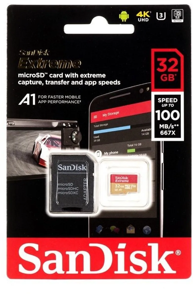 SanDisk Extreme MicroSDHC 32GB GN6MA - met adapter