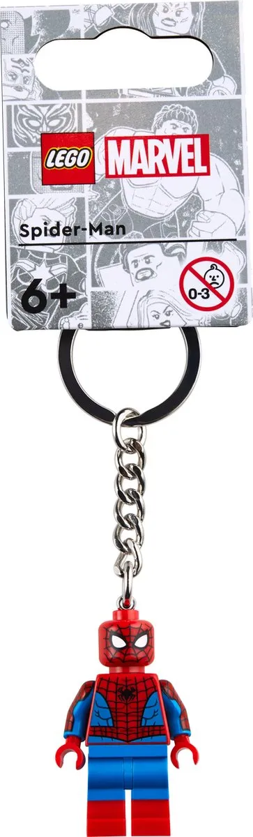 LEGO Marvel Sleutelhanger Spider-Man - 1 Stuk - Rood/Blauw