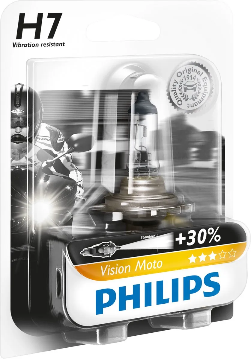 Philips Motorlamp H7 Vision Moto 12V/55W Wit - afbeelding 2 van 6