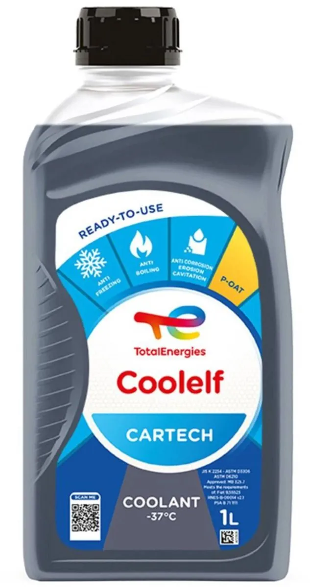 Total Coolelf Cartech -37°C G12 Koelvloeistof 1L - Meerkleurig