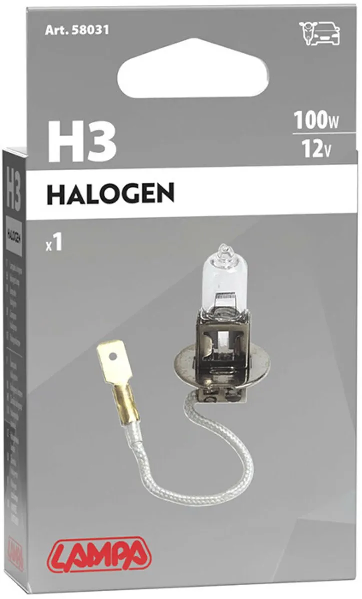 Lampa Halogeenlamp H3 12V 100W PK22s - Zwart