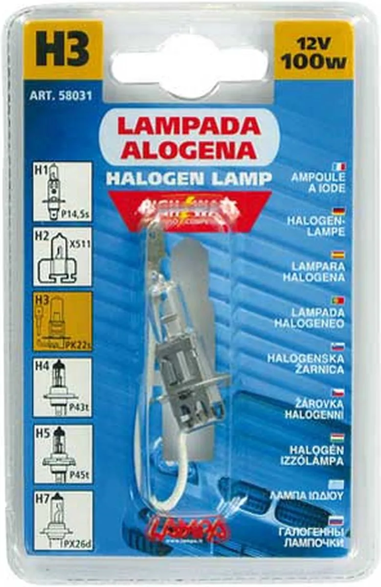 Lampa Halogeenlamp H3 12V 100W PK22s - Zwart
