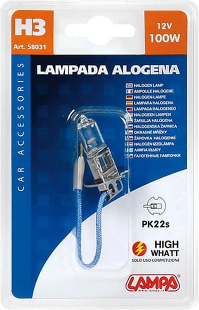 Lampa Halogeenlamp H3 12V 100W PK22s - Zwart