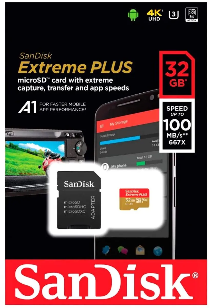SanDisk Micro SD SDSQXBG-032G-GN6MA 32GB - met adapter - afbeelding 6 van 6