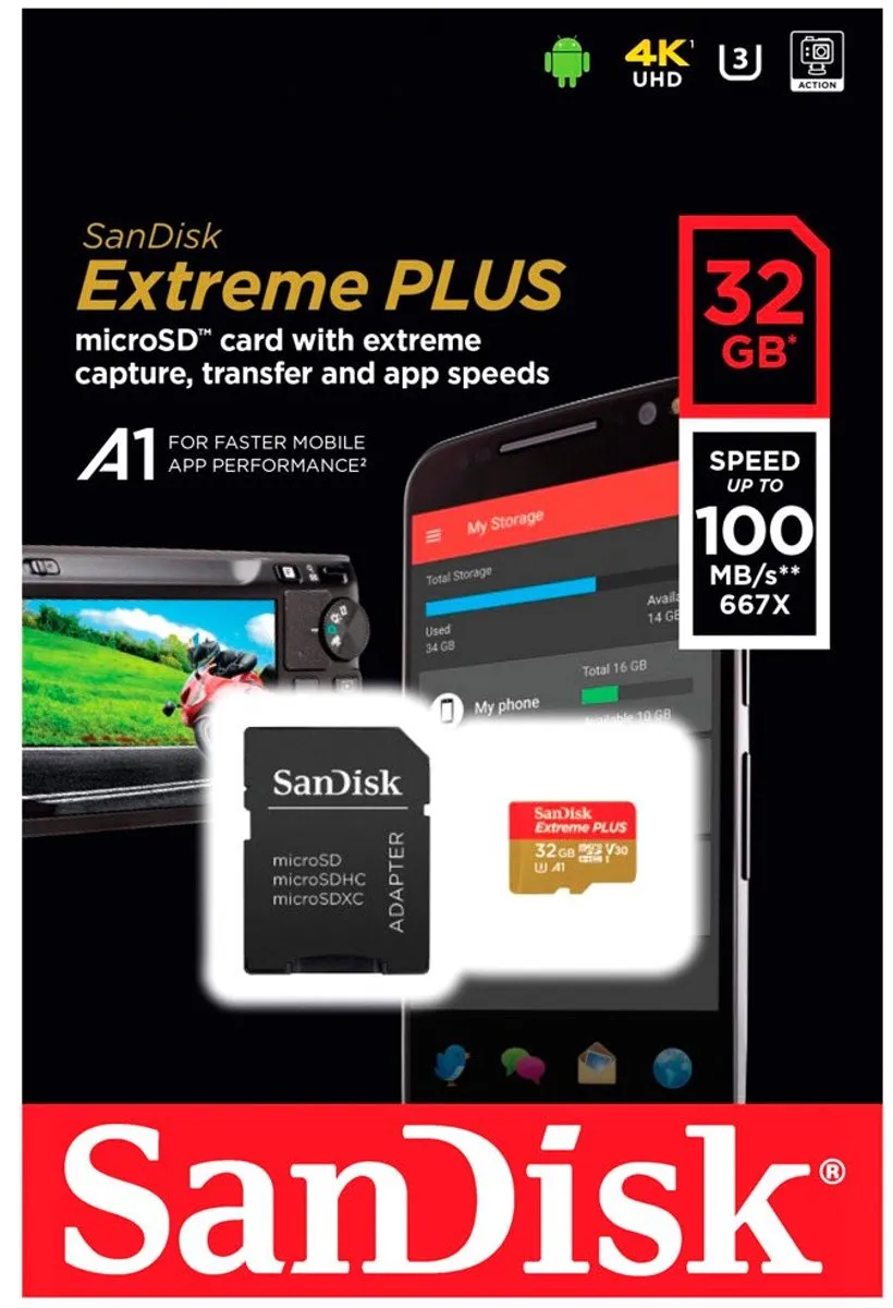 SanDisk Micro SD SDSQXBG-032G-GN6MA 32GB - met adapter
