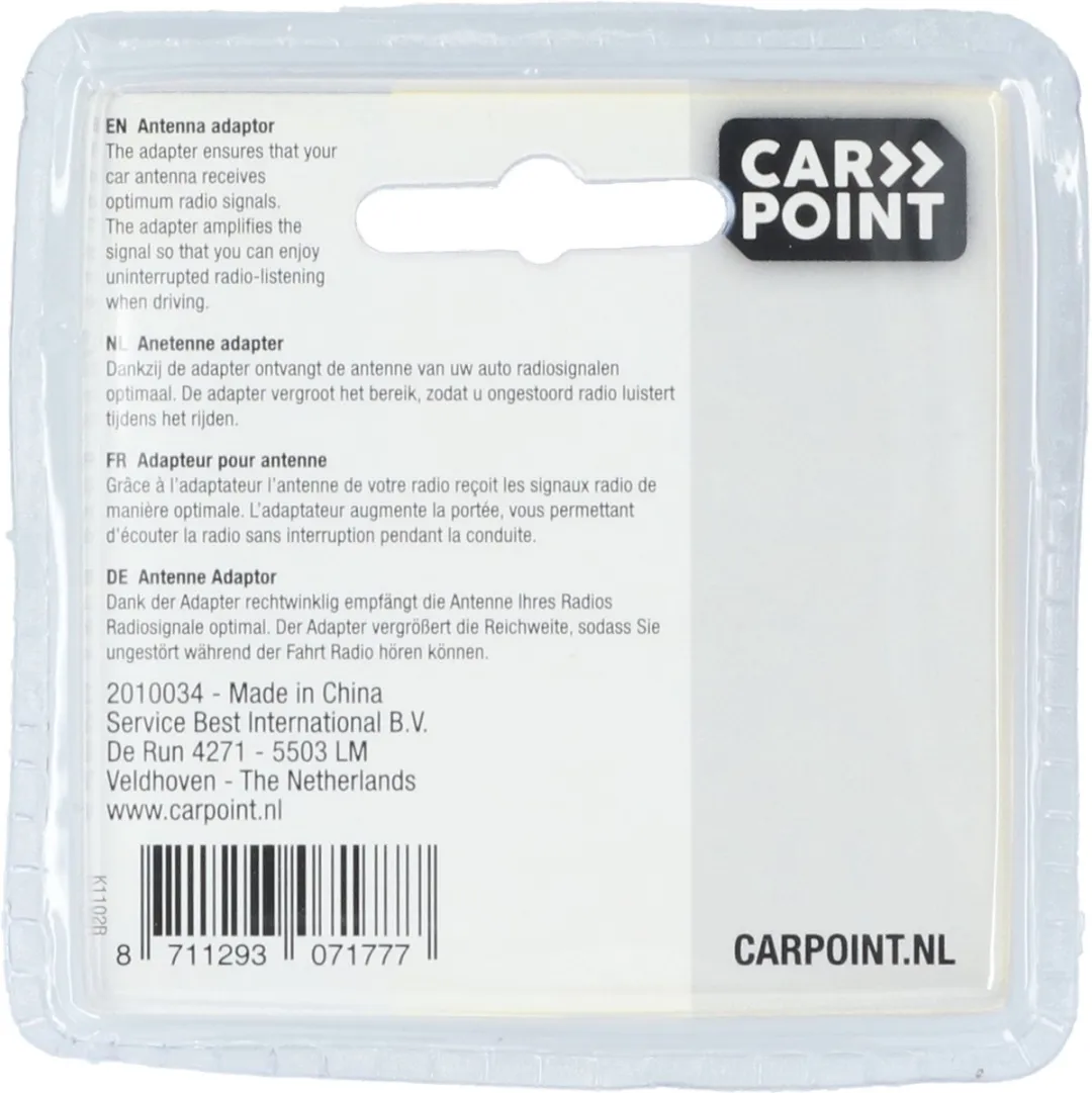 Carpoint Auto Antenne Adaptor - Haaks - Zwart