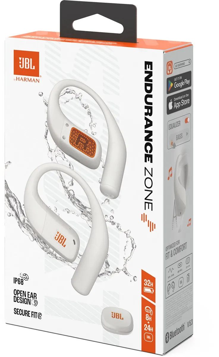 JBL Endurance Zone Oordopjes - 32 uur - IP68 - Wit