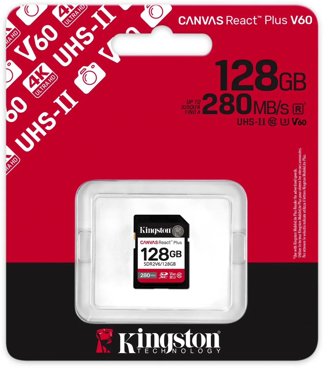 Kingston Canvas React Plus microSDXC 128GB UHS-II V60