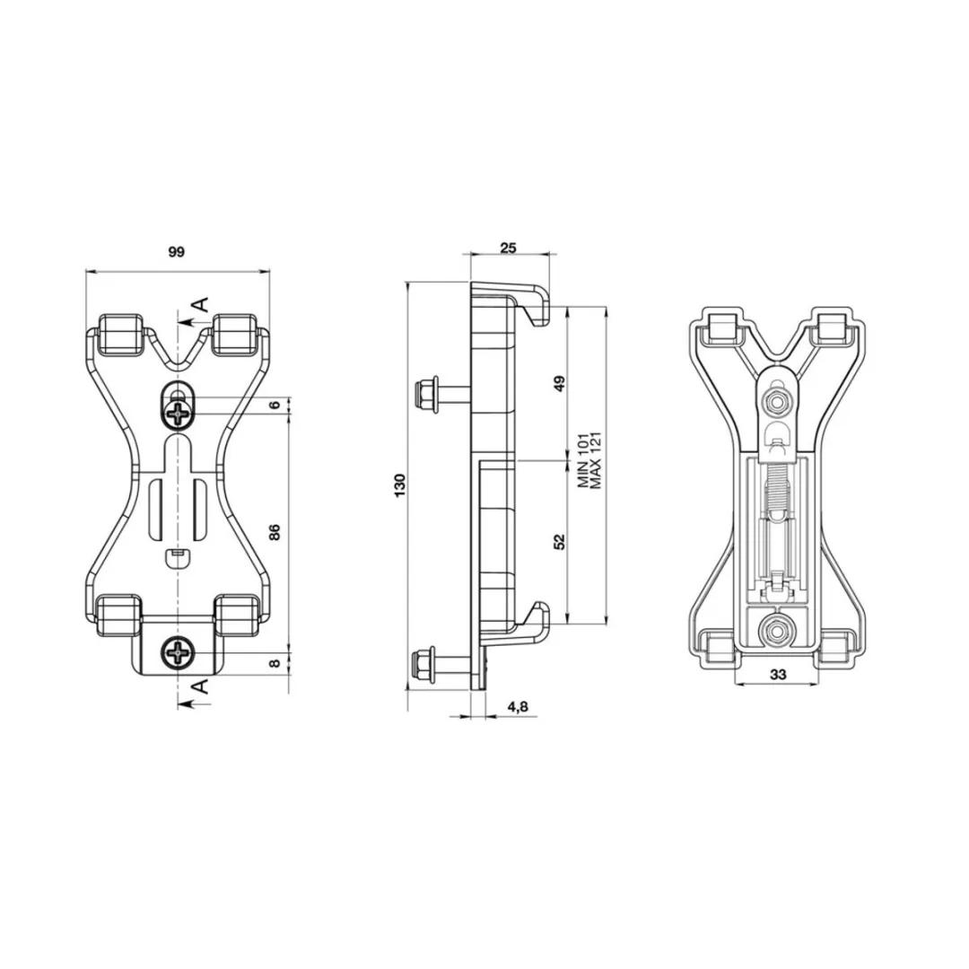 Lampa Kentekenplaathouder Clips - Zwart