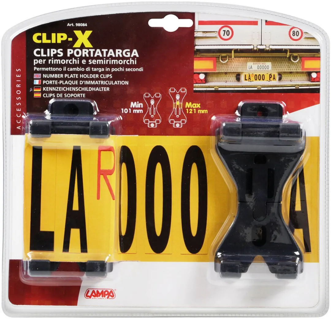 Lampa Kentekenplaathouder Clips - Zwart
