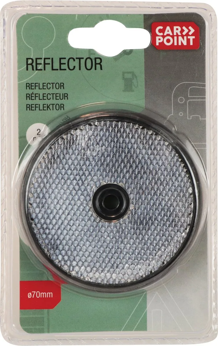 Carpoint Reflectoren Rond Ø70mm - Wit - 2 Stuks