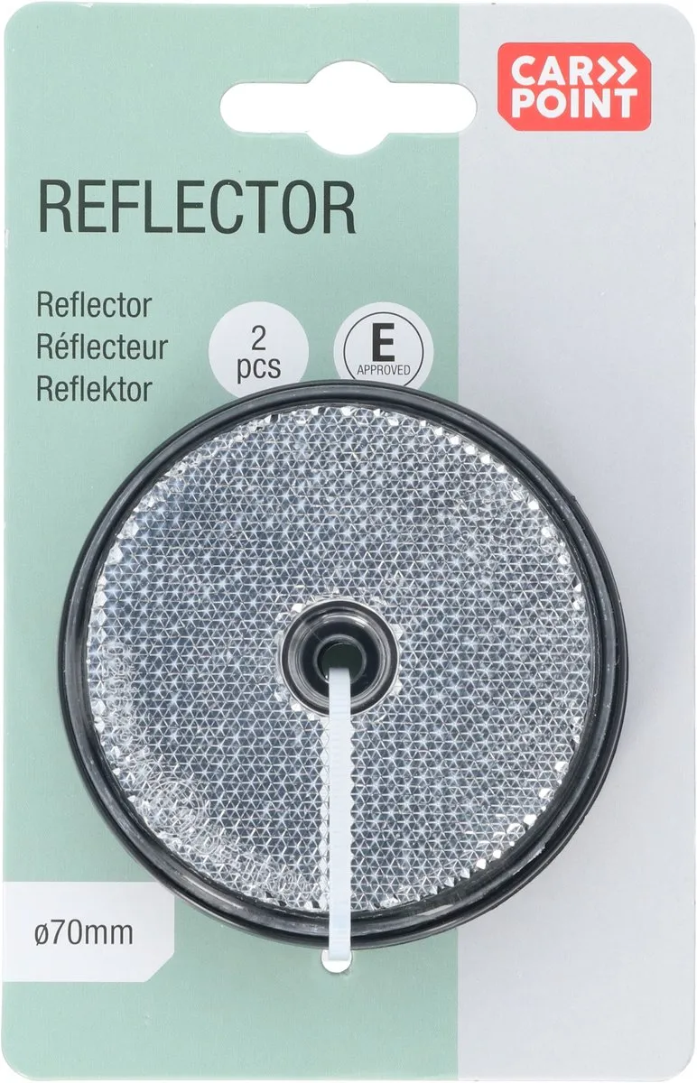 Carpoint Reflectoren Rond Ø70mm - Wit - 2 Stuks