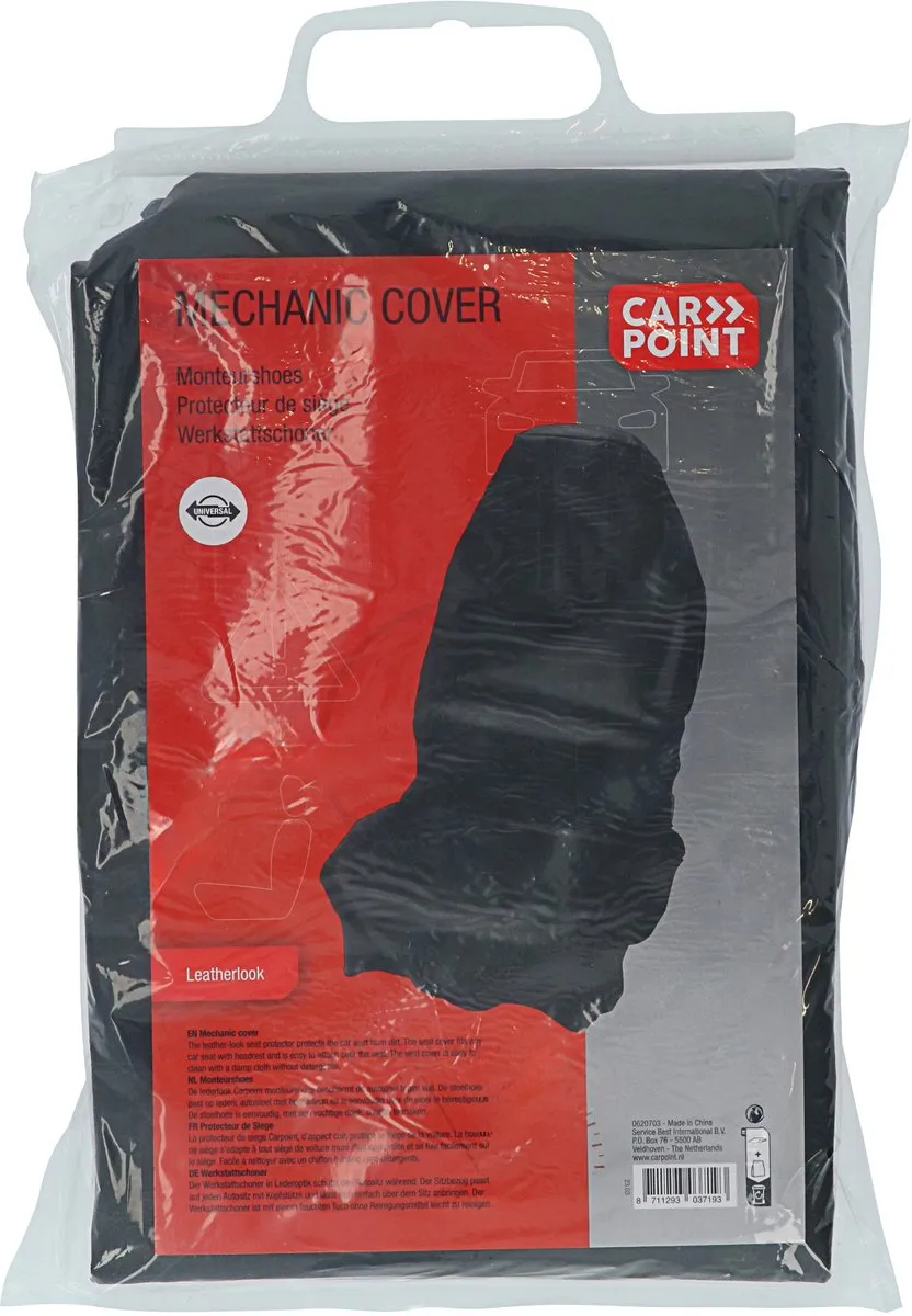 Carpoint Monteurshoes Autostoelhoes Lederlook Zwart