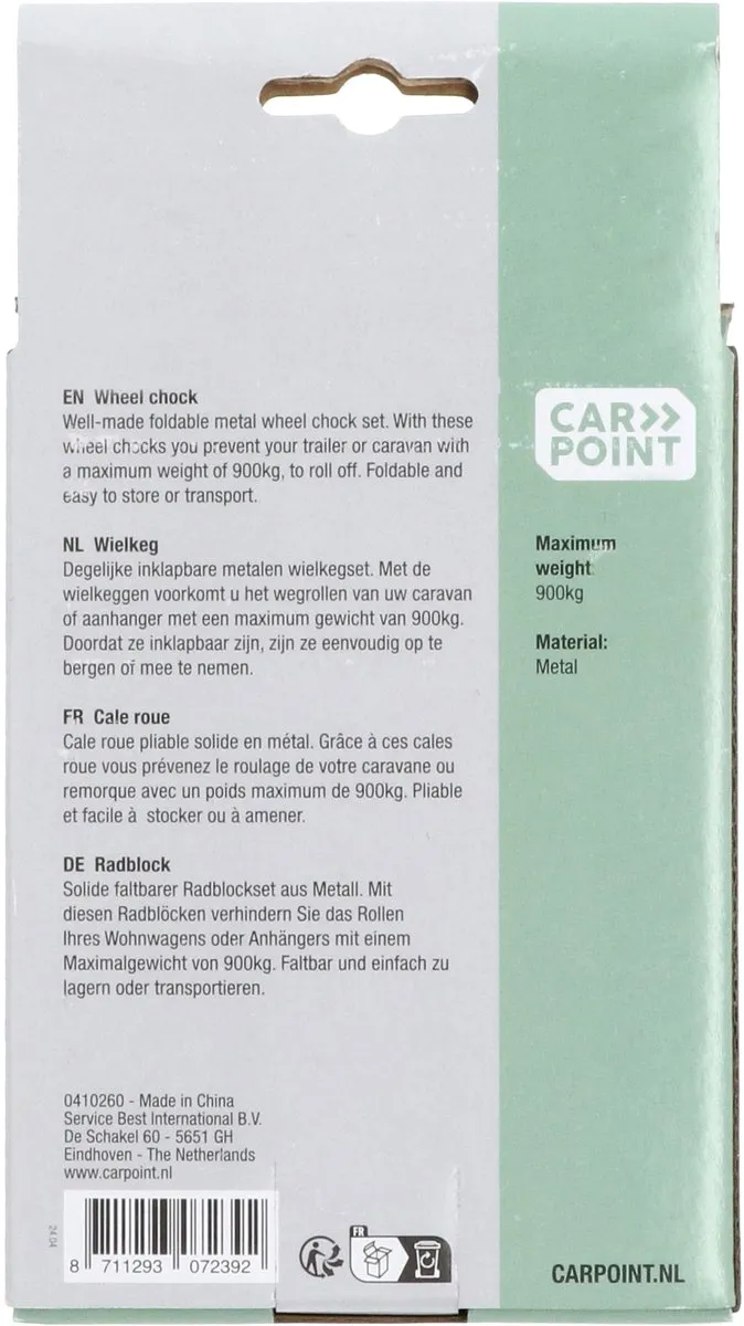 Carpoint Wielkeggen Set 2x - Rood/Zwart - 13x14cm - 900kg