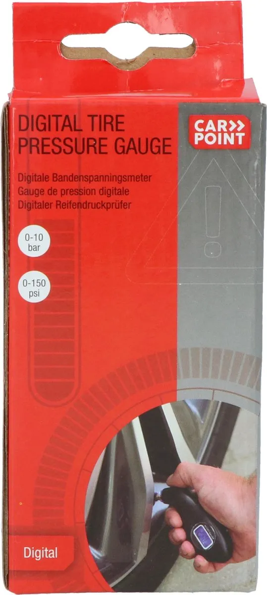 Carpoint Digitale Bandenspanningsmeter - Auto - 5-10 Bar - Zwart