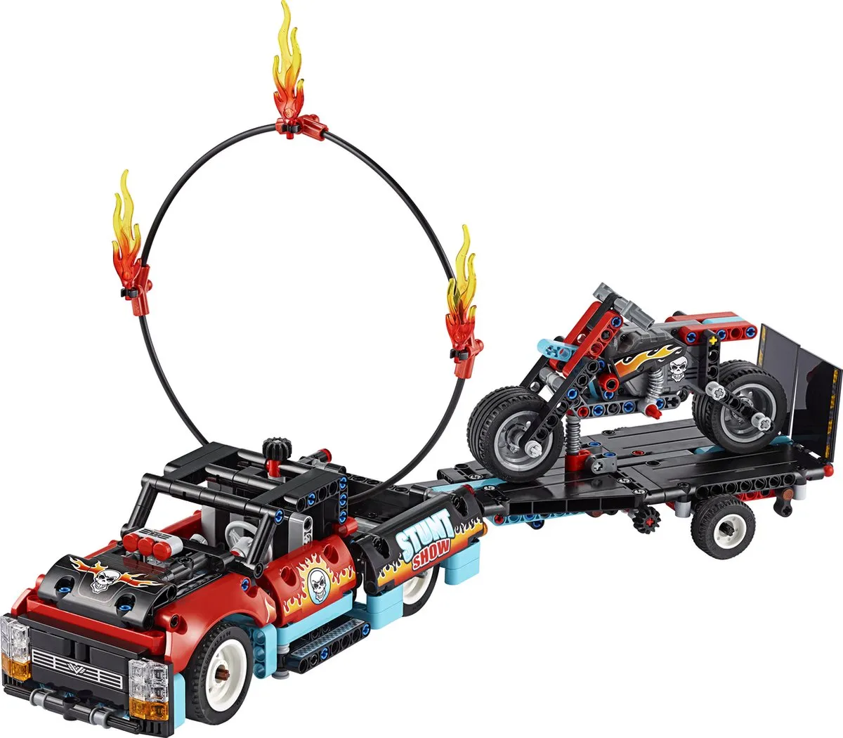 LEGO Technic Stunt Show Truck & Motor 42106 - 610 Stukken - Zwart - afbeelding 4 van 6