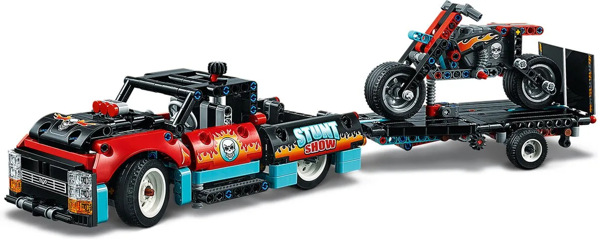 LEGO Technic Stunt Show Truck & Motor 42106 - 610 Stukken - Zwart - afbeelding 6 van 6