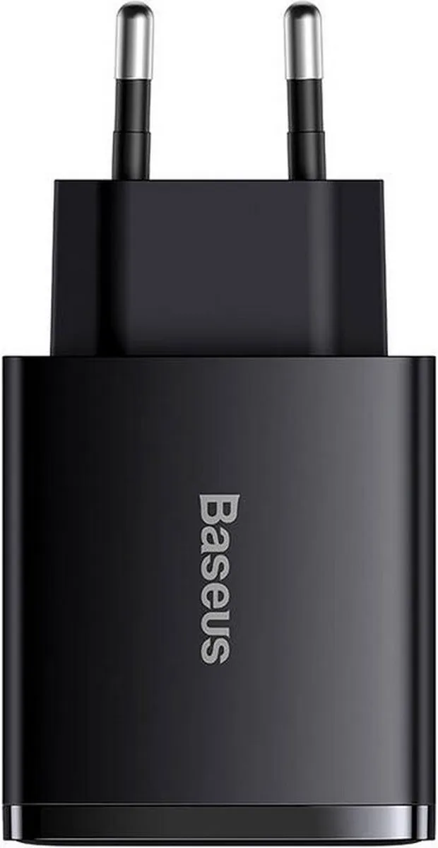 Baseus CCXJ-E01 Compact Oplader 30W - 2x USB-A 1x USB-C - Zwart