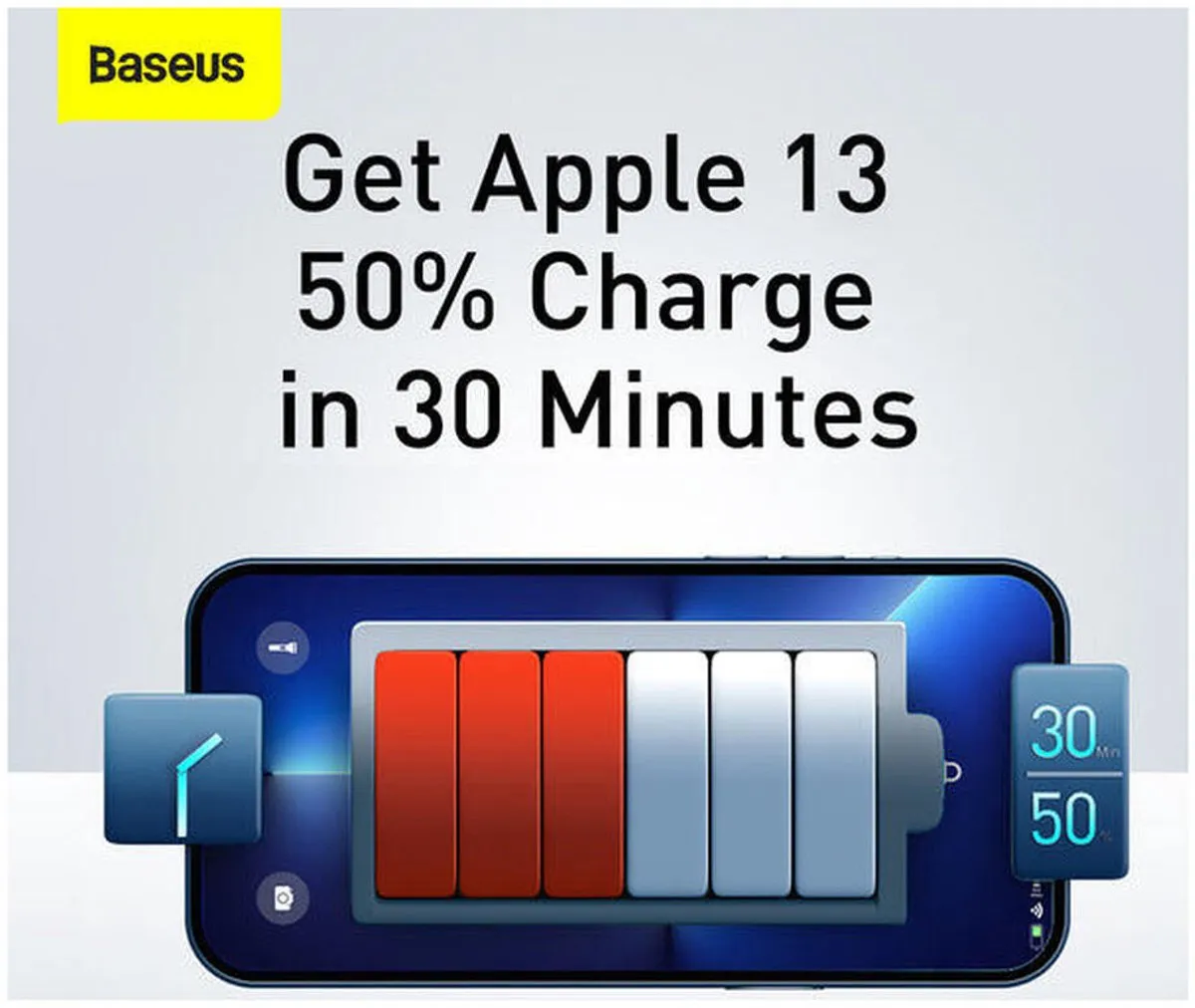 Baseus CCXJ-E01 Compact Oplader 30W - 2x USB-A 1x USB-C - Zwart