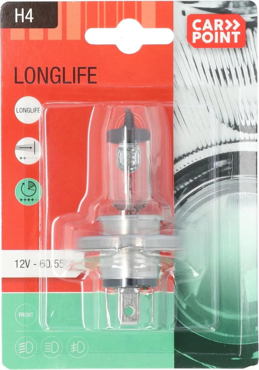 Carpoint Longlife H4 Autolamp 12V 60/55W - Transparant