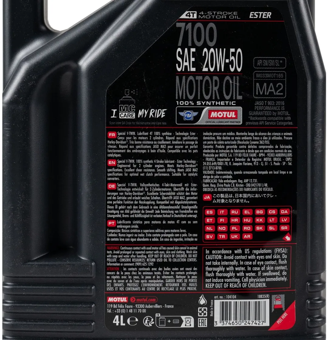 Motul 7100 4T 20W50 Motorolie - 4L