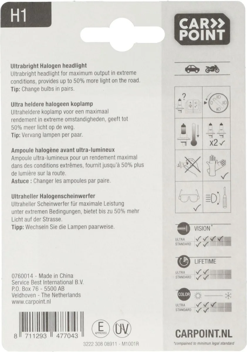 Carpoint Ultrabright Autolamp H1 55W - Superwit - Multicolor