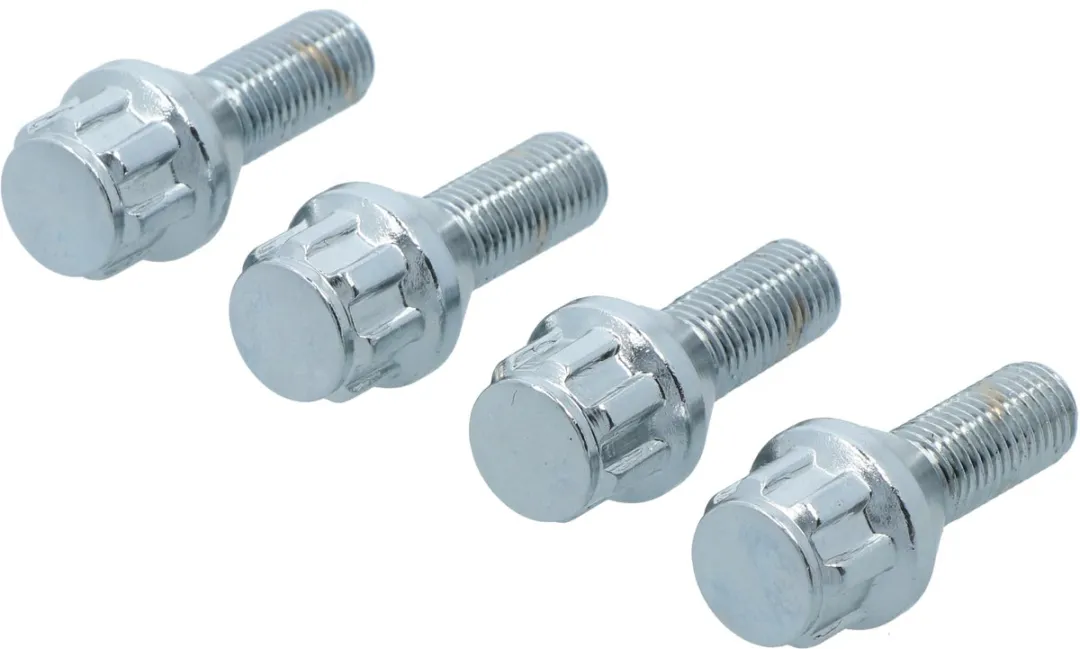 Carpoint Anti-Diefstal Wielbouten M12x1.5x26mm - 4 Stuks - Zilver