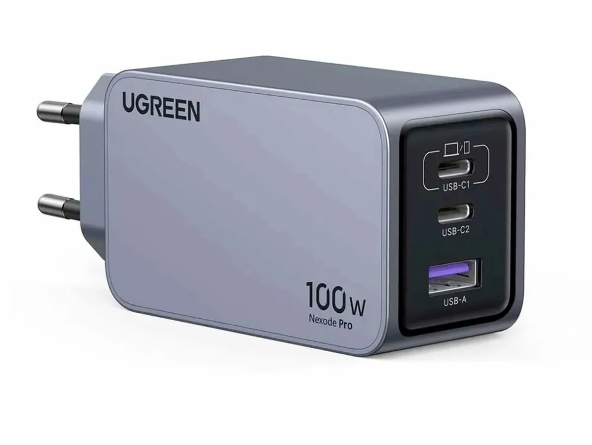 Ugreen 100W Gaas Oplader - 2x USB-C - Zwart/Grijs