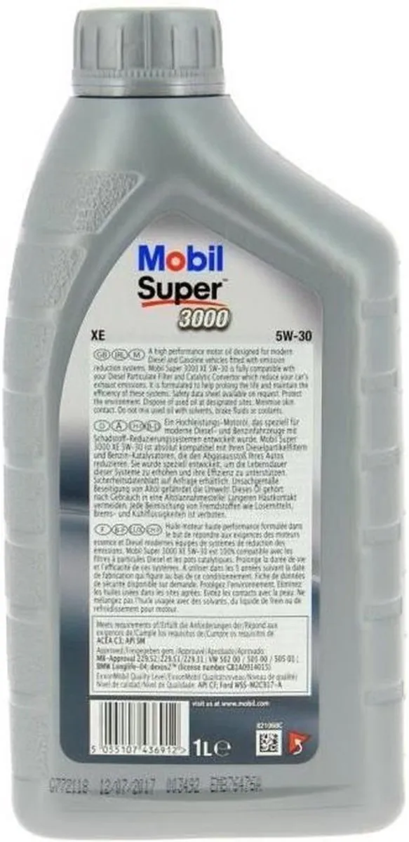 Mobil Super 3000 5W30 Motorolie 1L
