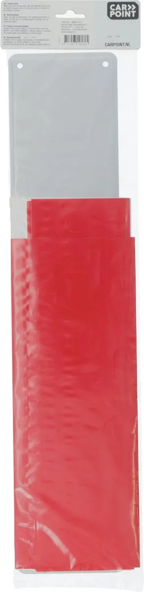 Carpoint Nummerplaat Stickers 52x11cm Aluminium - Rood/Wit - afbeelding 6 van 6