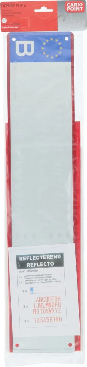 Carpoint Nummerplaat Stickers 52x11cm Aluminium - Rood/Wit